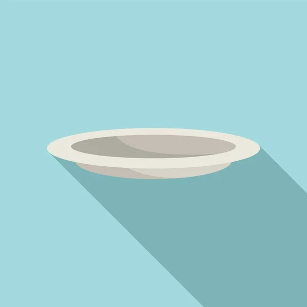 Icono de placa de comida vector plano. Plato de cena — Vector de stock