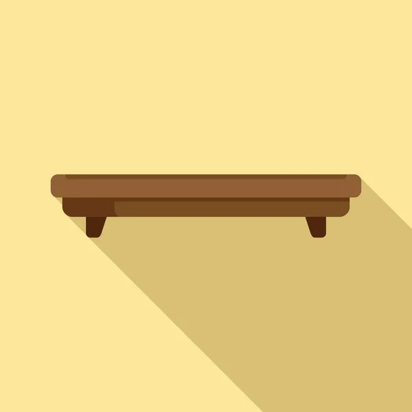 Icono de placa de madera vector plano. Plato de comida — Vector de stock