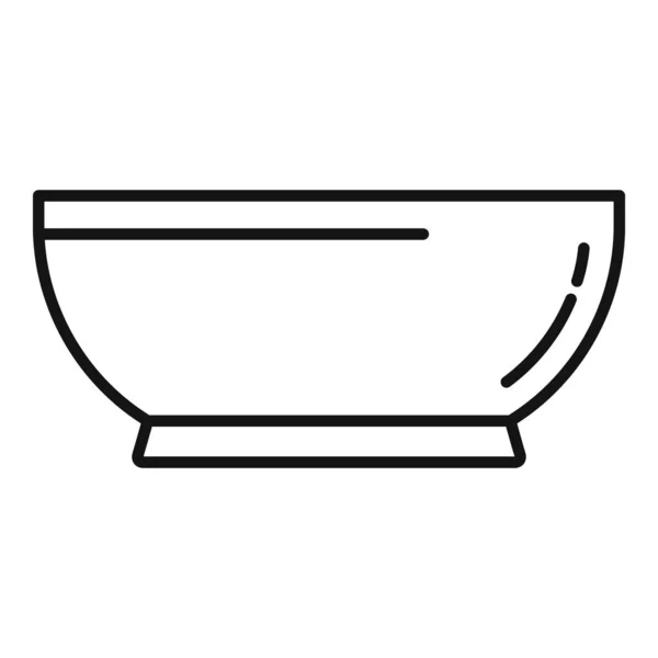 Bowl plate icon outline vector. Dish food — Stock Vector