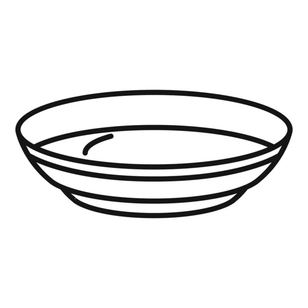 Food plate icon outline vector. Lunch meal — Stock Vector