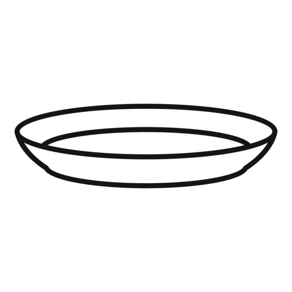 Вектор контуру піктограми таблиці. Посудина тарілка — стоковий вектор