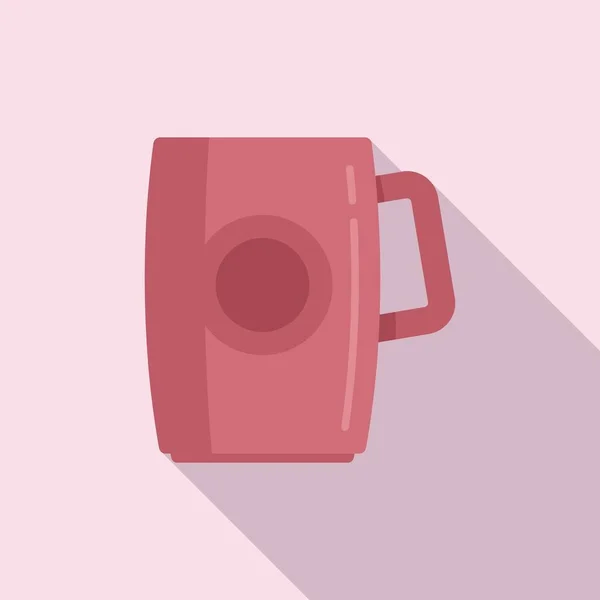 Milk mug icon flat vector. Hot cup — Stock Vector