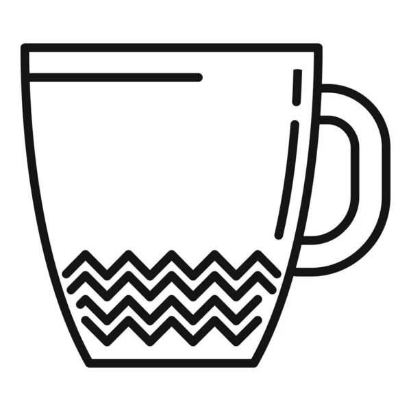 Πορσελάνη εικόνα κούπα διάνυσμα περίγραμμα. Ποτήρι πρωινού — Διανυσματικό Αρχείο