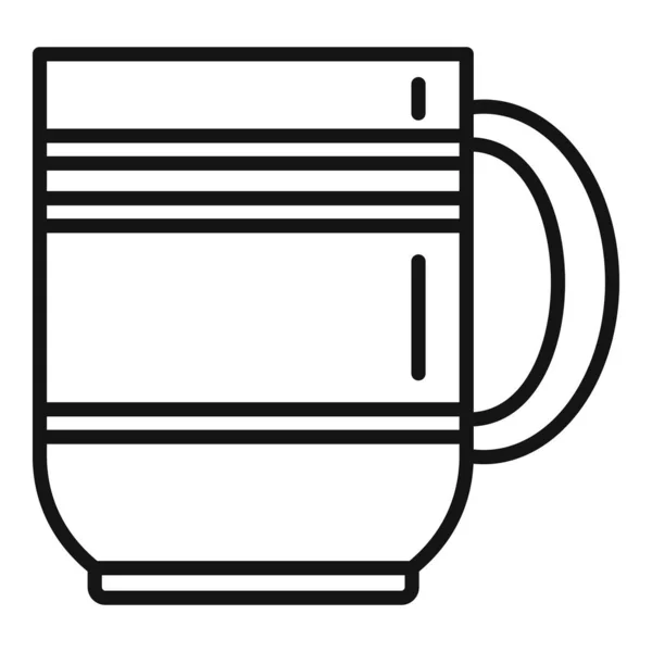 Mug objeto icono contorno vector. Taza de té — Vector de stock