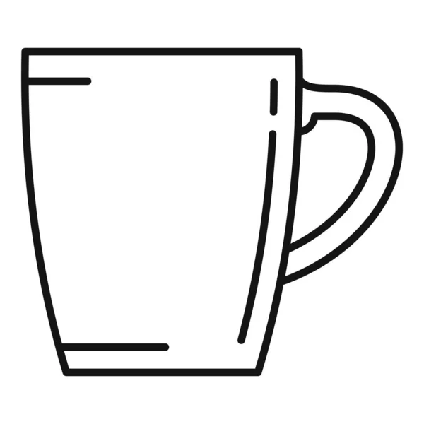 Morgenbecher-Symbol Umrissvektor. Heiße Tasse — Stockvektor