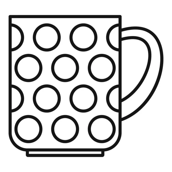 Mignon vecteur de contour icône mug. Coupe chaude — Image vectorielle