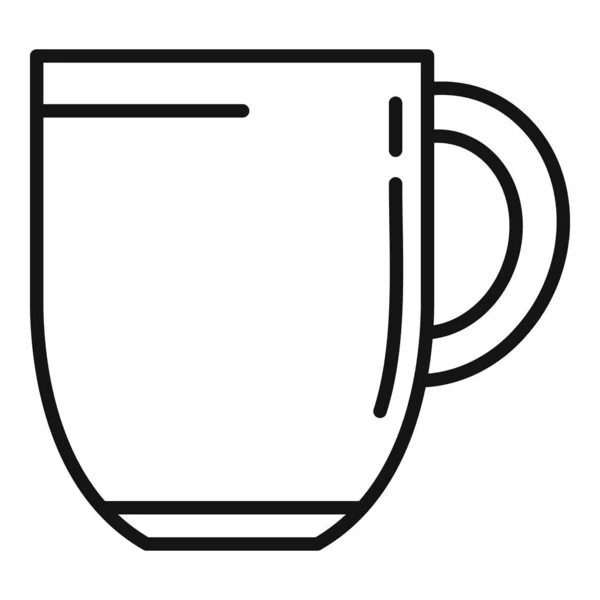 Umrissvektor für Bürobecher-Symbole. Heißer Tee Tasse — Stockvektor
