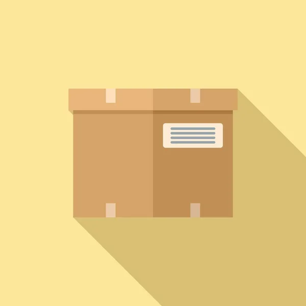 Paket kutusu simgesi düz vektör. Teslimat paketi — Stok Vektör