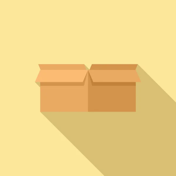 Icono de caja de almacenamiento vector plano. Envase de cartón — Vector de stock