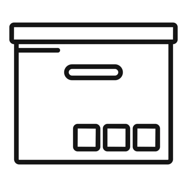 Versand-Box-Symbol Umrissvektor. Zustellpaket — Stockvektor