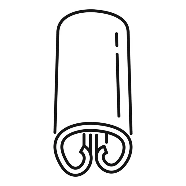 Вектор контура иконки верёвки с корицей. Пряная палочка — стоковый вектор