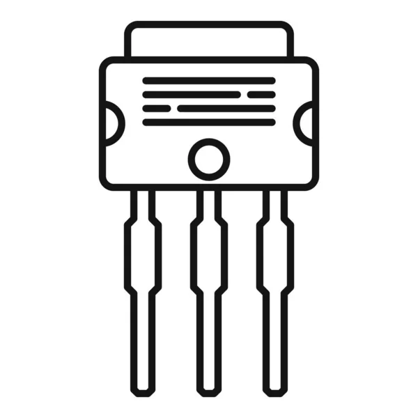 Icono de carga de voltaje contorno vector. Regulador eléctrico — Archivo Imágenes Vectoriales