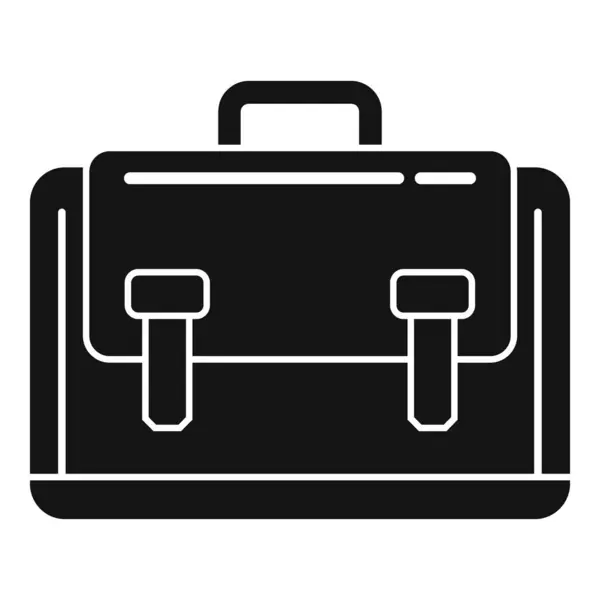 Bolso de cuero portátil icono vector simple. Maleta hombro — Vector de stock