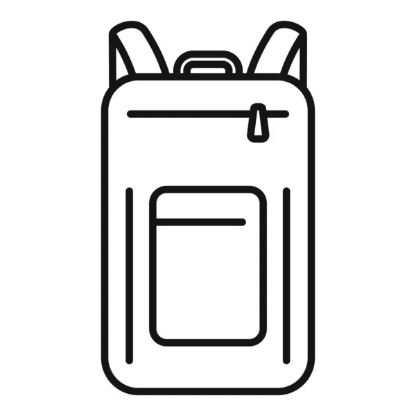 Portátil icono bolsa contorno vector. Mochila caso — Vector de stock