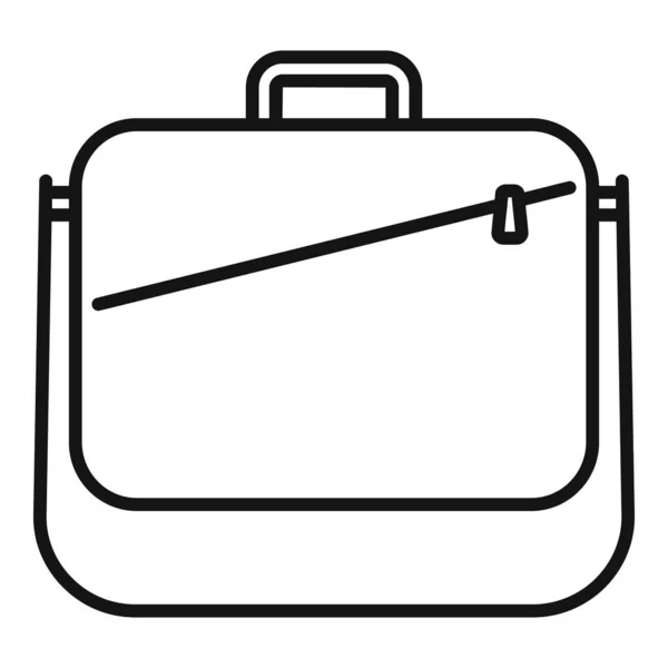 Business laptop bag icon outline vector. Case suitcase — Stock Vector