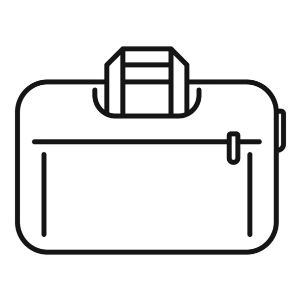 Uomo laptop bag icona contorno vettoriale. Portamonete — Vettoriale Stock