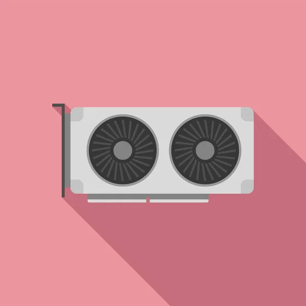 Gpu card icon flat vector. Video computer — Stock Vector