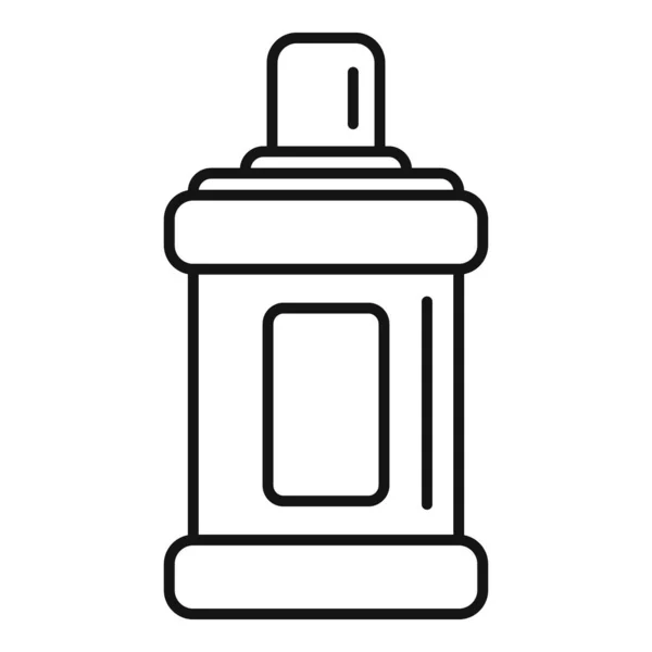 Mondwater fles pictogram omtrek vector. Tandenwassen — Stockvector