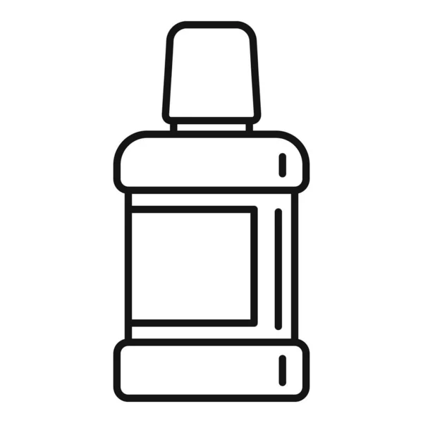Collutorio orale icona contorno vettore. Lavare la bottiglia — Vettoriale Stock