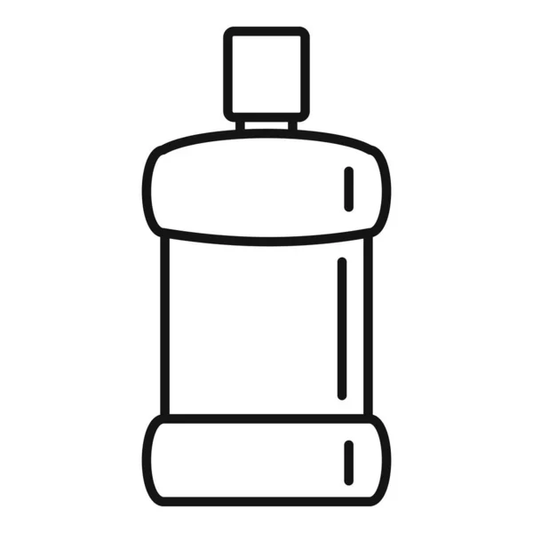 Hygiene-Mundspülsymbol Umrissvektor. Zahnflasche — Stockvektor