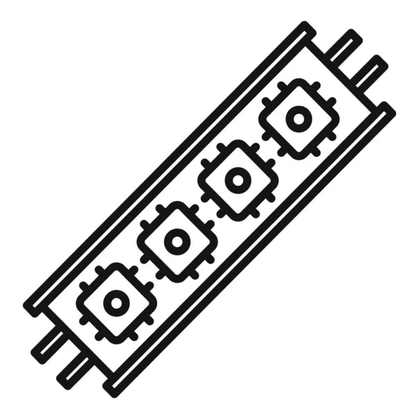 Vector de contorno de icono de módulo de tira led. Luz de diodo — Archivo Imágenes Vectoriales