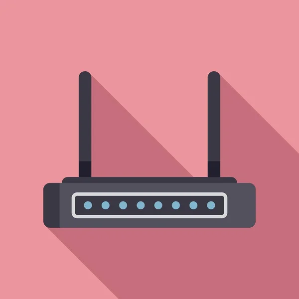 Internet modem icon flat vector. Wifi equipment — Stock Vector