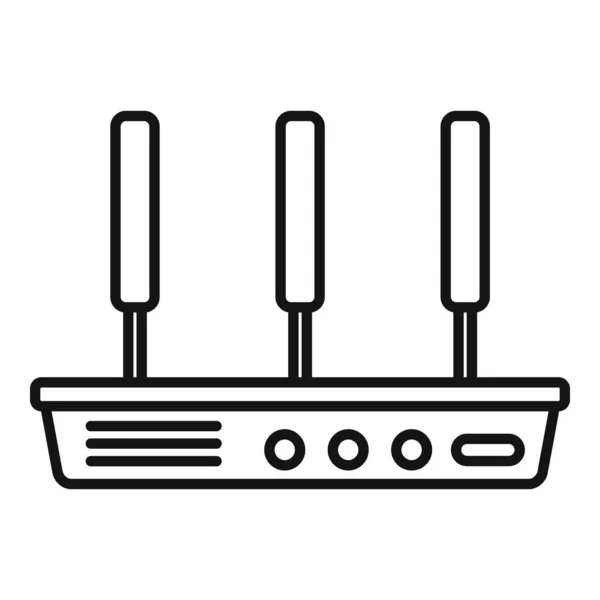 Vetor de contorno de ícone de modem sem fio. Internet Wi-Fi — Vetor de Stock