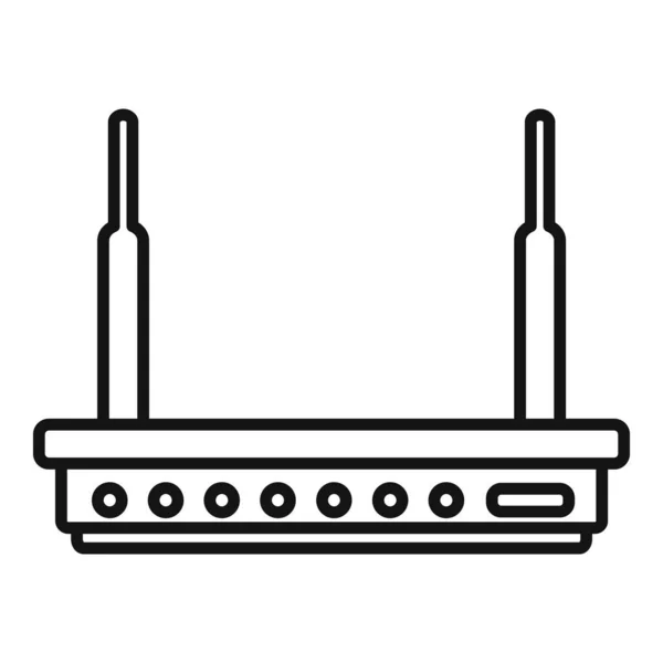 Dispositivo módem icono contorno vector. Internet Wifi — Vector de stock