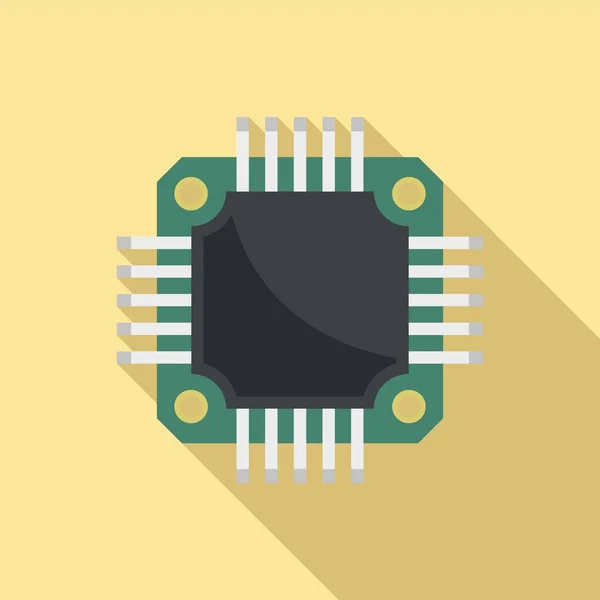 Microchip icono vector plano. Circuito de Cpu — Archivo Imágenes Vectoriales