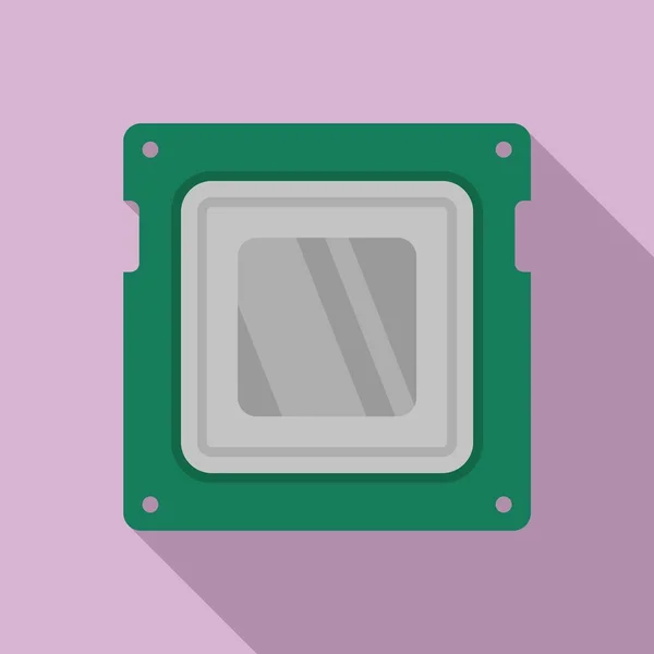 Icono electrónico de la CPU vector plano. Datos informáticos — Archivo Imágenes Vectoriales