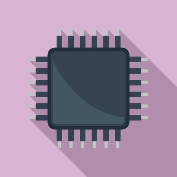 Ciencia icono de la CPU vector plano. Chip de circuito — Archivo Imágenes Vectoriales