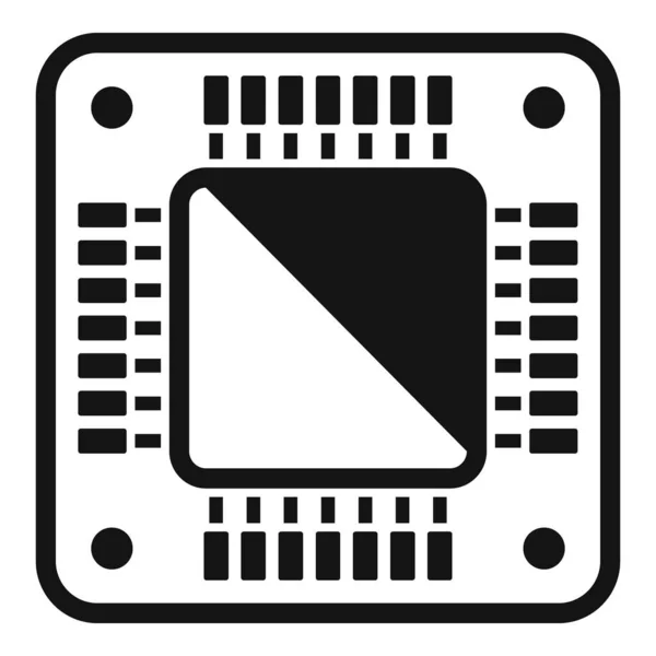 Placa cpu ícone vetor simples. Microchip digital —  Vetores de Stock