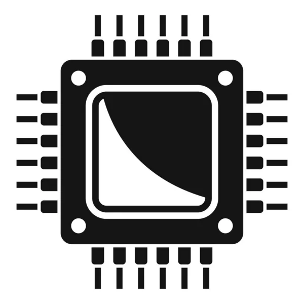 Ícone do processador central vetor simples. Circuito Chip —  Vetores de Stock