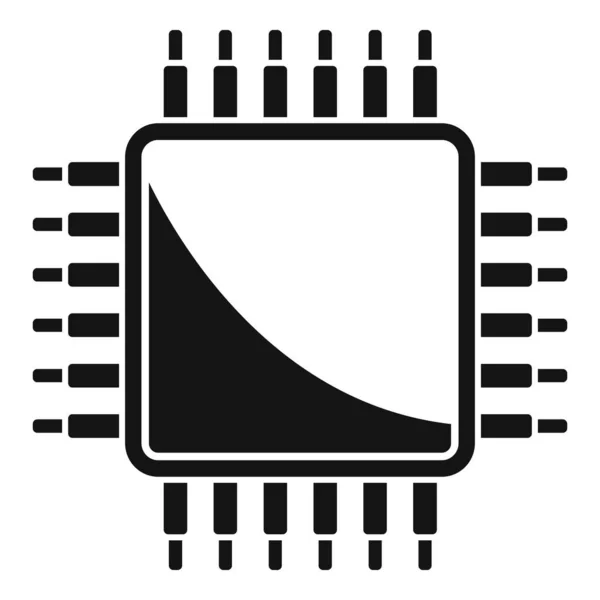 Ciencia icono de la CPU vector simple. Chip de circuito — Archivo Imágenes Vectoriales