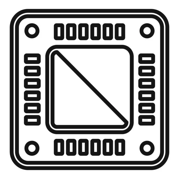 Procesador icono contorno vector. Chip de Cpu — Archivo Imágenes Vectoriales