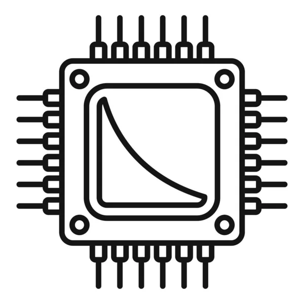 Vektor osnovy ikon centrálního procesoru. Obvod čipu — Stockový vektor