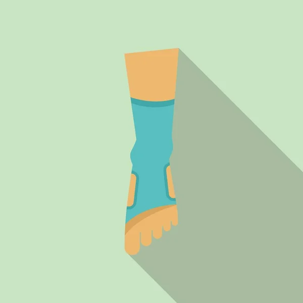 Icono de vendaje de pierna vector plano. Accidente herido — Vector de stock