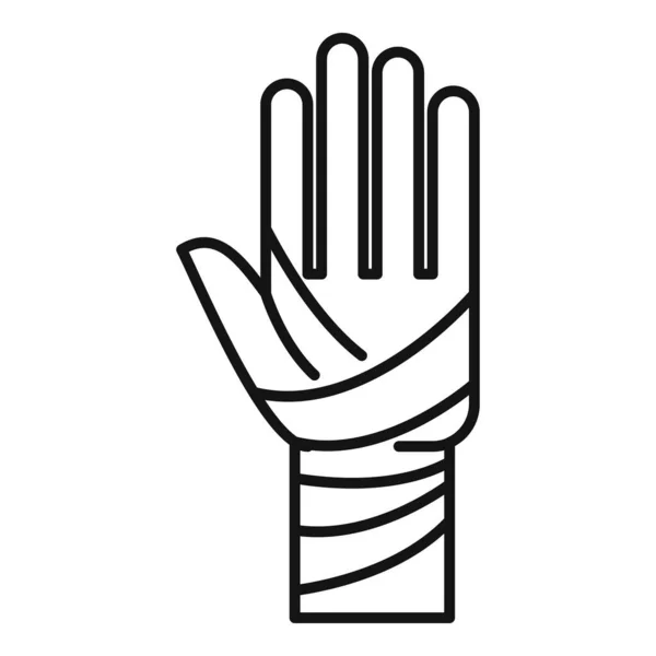 Blessure à la main icône contour vecteur. Fracture du bras — Image vectorielle