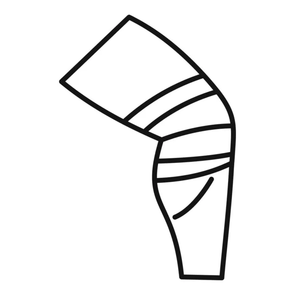 Knieverband Symbol Umrissvektor. Unfall mit Verletzten — Stockvektor