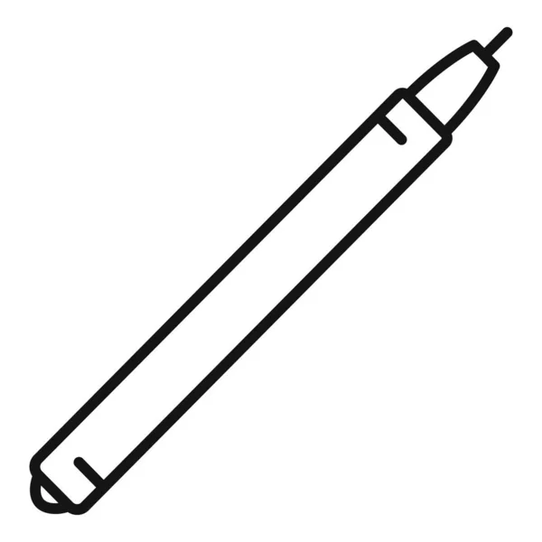 Escribir vector de contorno de icono de pluma. Firma de tinta — Vector de stock