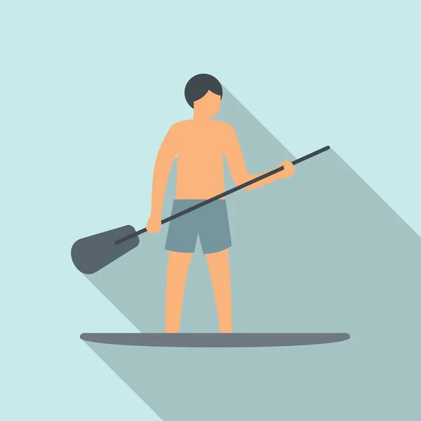 Sup surfista icono vector plano. Tablero de paleta — Vector de stock