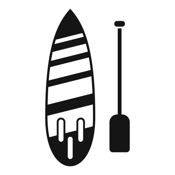 Sup icône de la planche de surf vecteur simple. Pagaie de planche — Image vectorielle