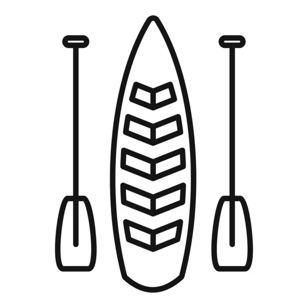 Sup paddleboard ikon kontur vektor. Paddelbräda — Stock vektor