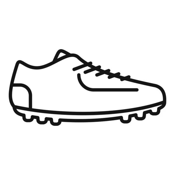 Pareja de arranque icono contorno vector. Zapato de fútbol — Vector de stock