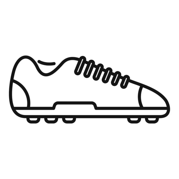 Soccer boot spikes icône contour vecteur. Chaussure de football — Image vectorielle