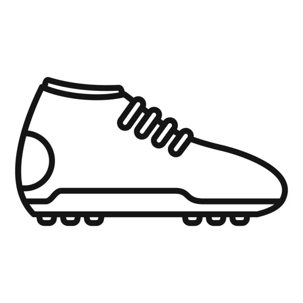 Вектор контура иконки футбольного кроссовка. Спортивная обувь — стоковый вектор
