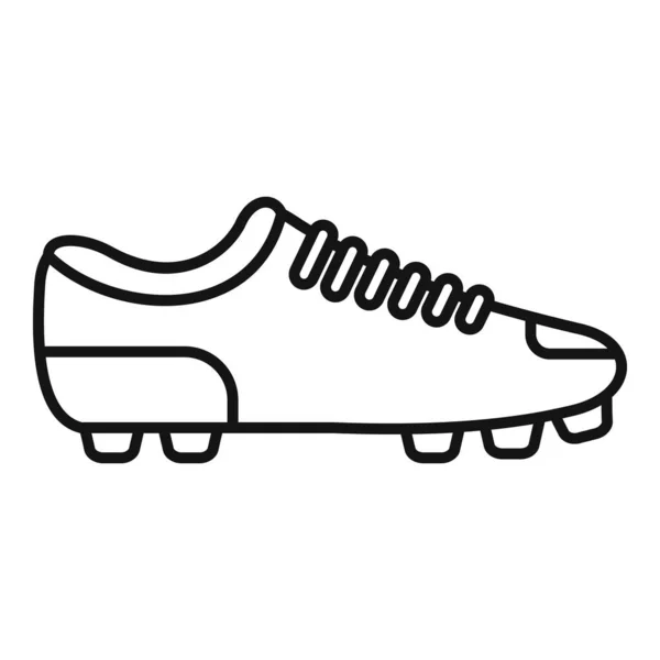 Ejecutando vector de contorno de icono de arranque. Zapato de fútbol — Archivo Imágenes Vectoriales