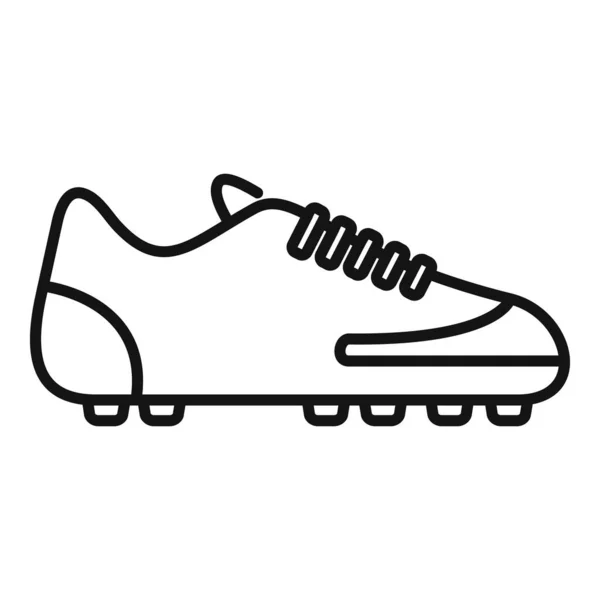 Match boot icon outline vector. Soccer shoe — Stock Vector