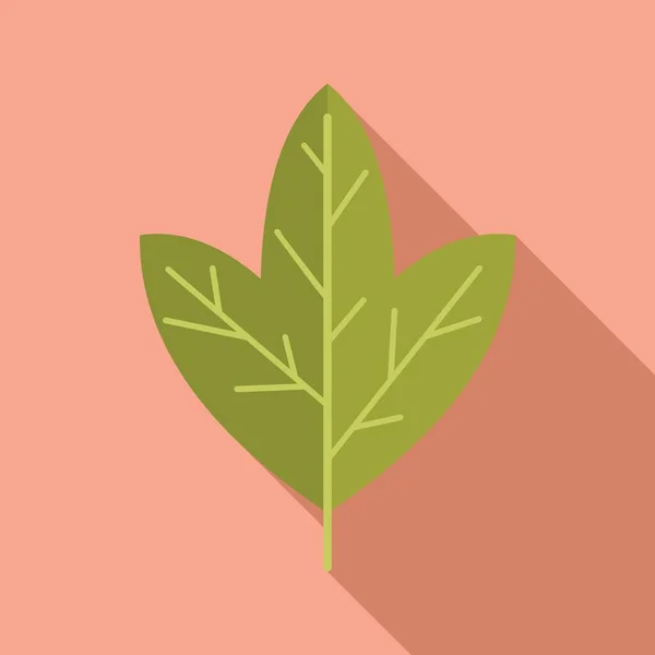 Yeşil yaprak simgesi düz vektör. Orman yaprakları — Stok Vektör