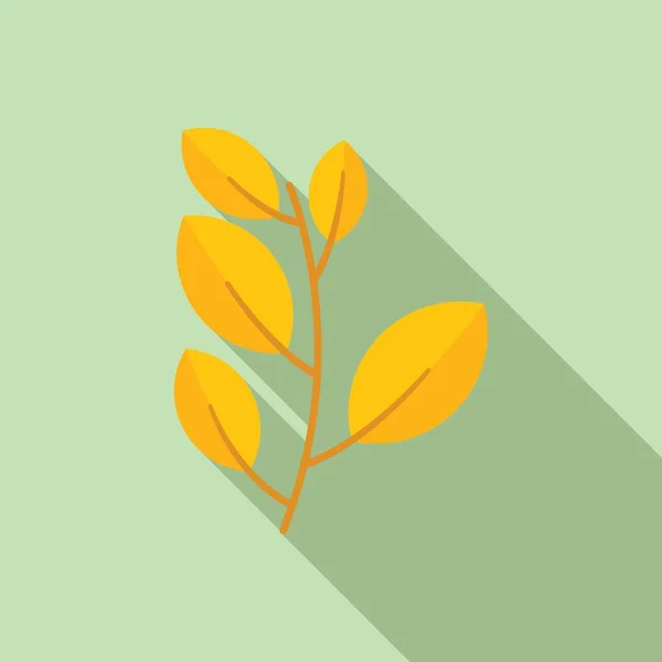 Bladplant pictogram vlakke vector. Herfstval — Stockvector